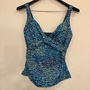 Lands End Blue Mosaic Women's Top